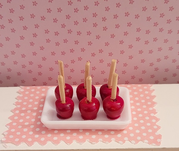 plateau de pomme d'amour miniatures accessoires maisons de poupées